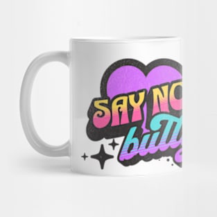 Say No to Bullying Neon Vaporwave Heart Mug